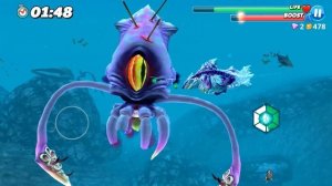 Hungry Shark World - Shin Sharkjira vs Colossal Squid Boss