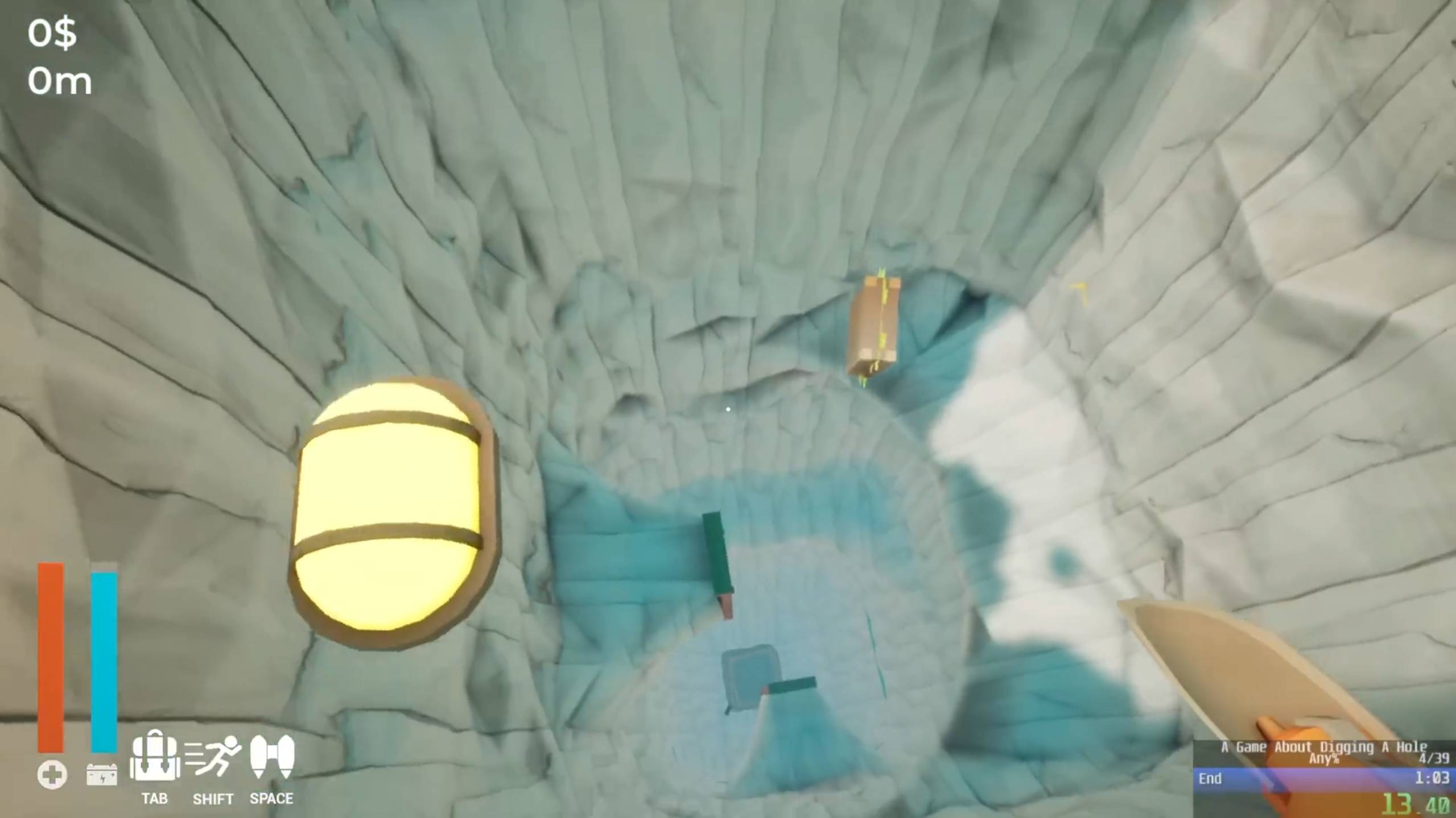 Прохождение за минуту. A Game About Digging A Hole Speedrun Any% 1:03