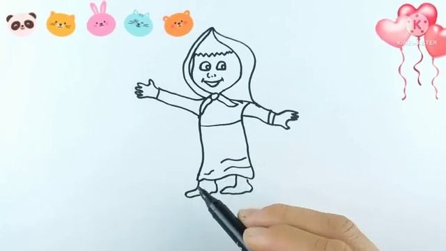 How to draw a picture of Masha Medved for children / Bolalar uchun Masha Medved rasmini qanday chiz смотреть онлайн