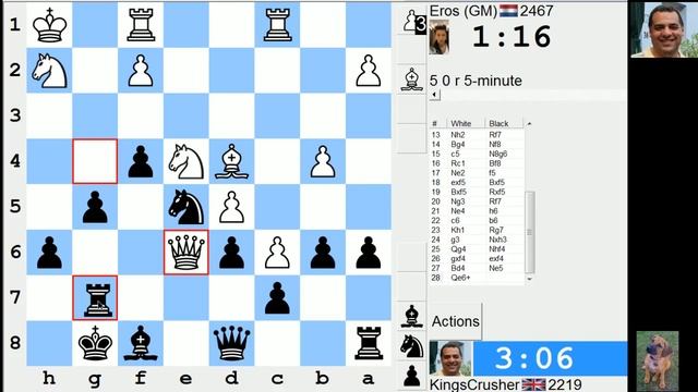 LIVE Blitz #2403 (Speed) Chess Game - Black vs GM Eric Hansen (Canda) in Kings Indian Defence смотреть онлайн