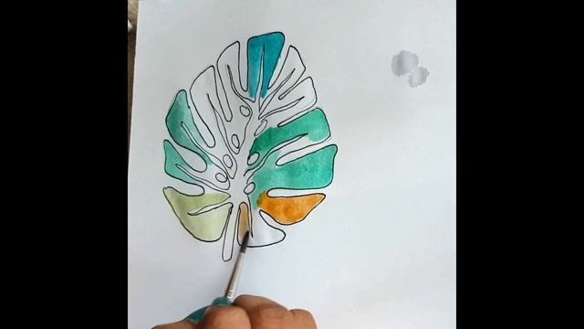 Quick Easy Monstera Leaf Watercolor Painting смотреть онлайн