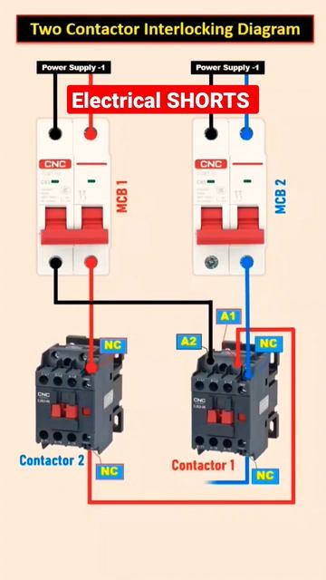 electrical contractor with interlocking reverse and forward circuit diagram #electrician#power#volt смотреть онлайн