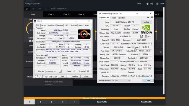Ryzen 7 1700 System on Windows 10 Pro смотреть онлайн