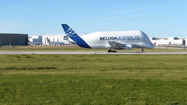 ✈ A300-600ST Airbus Transporter Beluga 5 Landing at Hamburg Finkenwerder смотреть онлайн