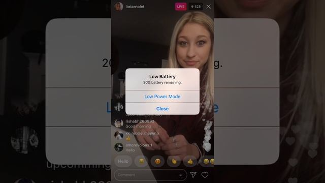 Briar Nolet Instagram Live