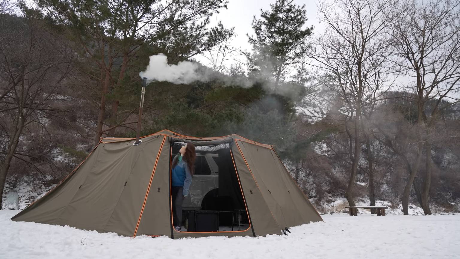 Ночевка в машине, зимний кемпинг, ,,щепочница,, греет