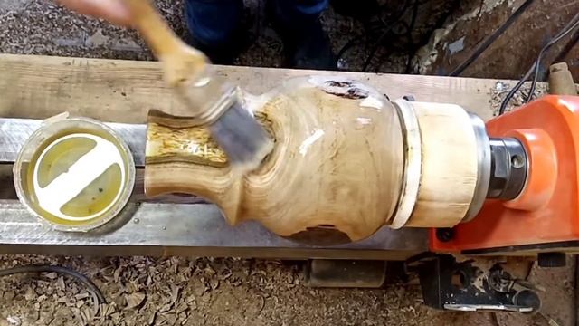 Vase from a walnut, a covering "Hard tung oil" from "Bionic House" Ukraine! смотреть онлайн