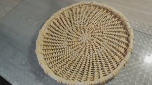 МК. Поднос Соломенный из бумажной лозы. #271