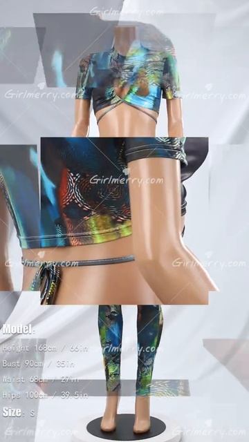 Summer new stylish printing backless stretch slim shirring mid-waist sexy two-piece set DA002761 смотреть онлайн