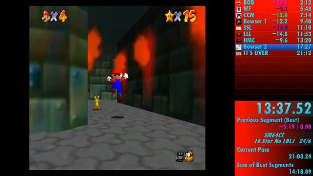 Super Mario 64 16 Star No LBLJ in 22:02.53 (EMU) смотреть онлайн