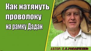 Как натянуть проволоку на рамку Дадан