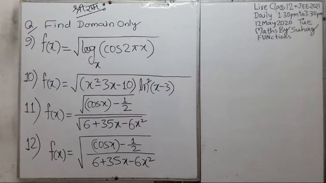 08 Live Class 12 JEE 2021 FUNctions Daily 1:30pm To 3:30pm Math смотреть онлайн
