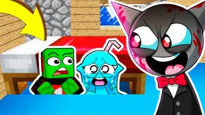 ПРЯЧУСЬ ПОД КРОВАТЬЮ с АКВА ЛЁД от ГРЕЙ ХОРРОР СПРУНК В МАЙНКРАФТ