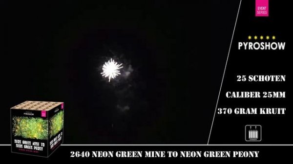 2640   Neon Green Peony w Green Tail and Mine