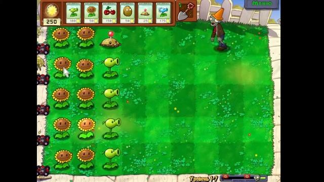 Прохождение дня в( растения против Зомби). смотреть онлайн