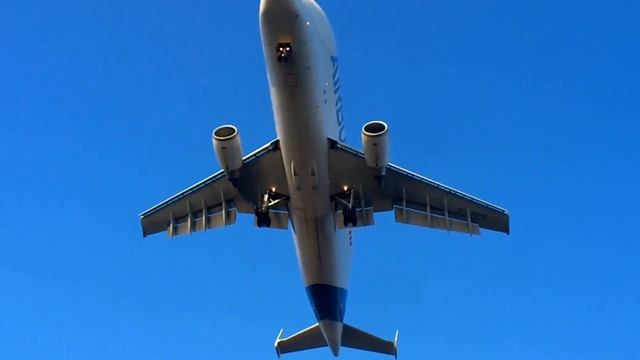 Beluga #3 landing on Finkenwerder Airport Airbus Hamburg view from Elbe Ferry смотреть онлайн