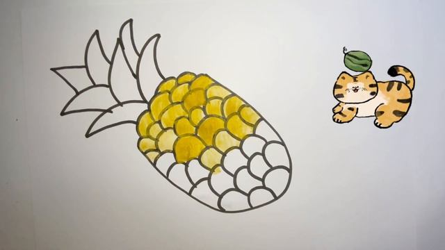 draw a picture of a pineapple | ананас суретін салу | gumuhit ng larawan ng isang pinya смотреть онлайн