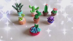 Поделка из пластилина - Как сделать миниатюрный кактус из пластилина