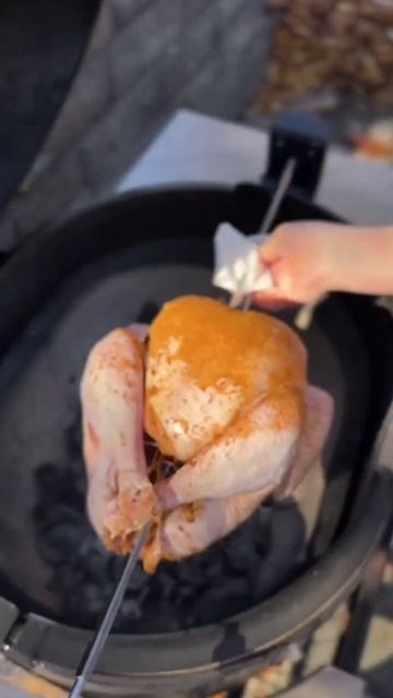 Rotisserie Turkey come and get it! 12lb turkey seasoned trussed and skewered. #shorts смотреть онлайн