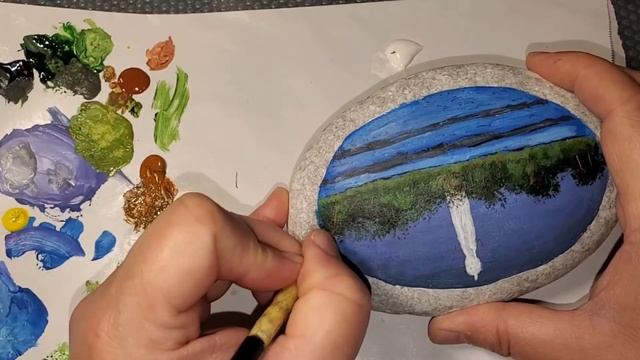 Lighthouse by the water in acrylics | painted rocks | kindness rocks смотреть онлайн