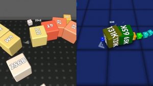 Cubes 2048.io 2023 VS  Cube 2048.io 2024  🎲 CUBES SNAKE 2048.io Gameplay