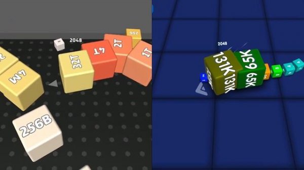 Cubes 2048.io 2023 VS  Cube 2048.io 2024  🎲 CUBES SNAKE 2048.io Gameplay