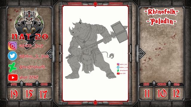 DnD Character Design | Rhino-folk Paladin #dnd смотреть онлайн