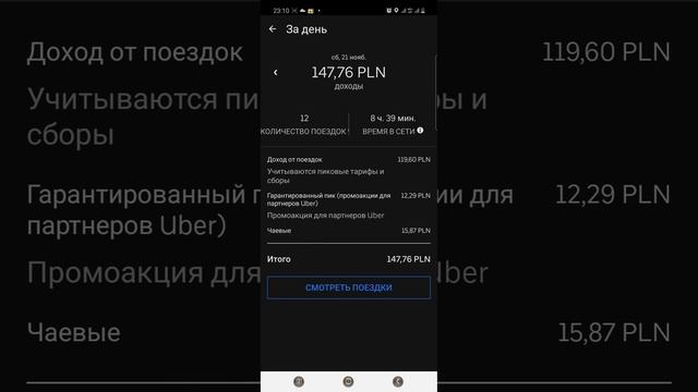 Вся правда о работе в Uber,😀 подсчитываю свои pieniądze за отработанный день на rowere (Познань) смотреть онлайн