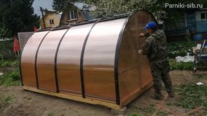 Теплица с открывающейся крышей, в деле.  Сдвижная Стандарт.