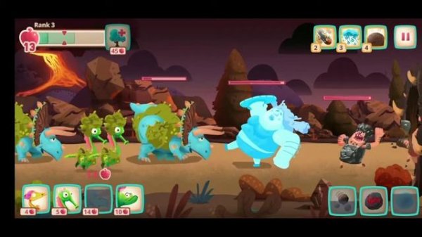 Dino Bash Level 35 (New Dino Brachio Unlocked) Android walk-through Gameplay (Mobile Game)