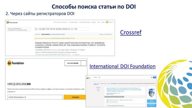 Идентификатор публикации - DOI смотреть онлайн