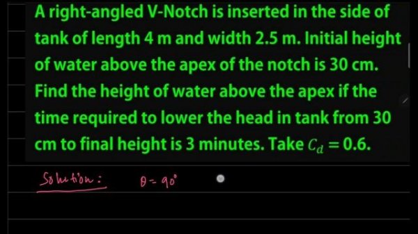 Notches and Weirs| Learn to Solve Numerical Problems through solved Examples| Fluid Mechanics|