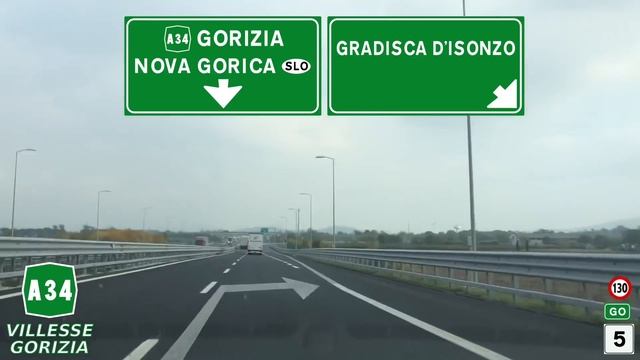 A34 | VILLESSE - GORIZIA | Percorso completo смотреть онлайн