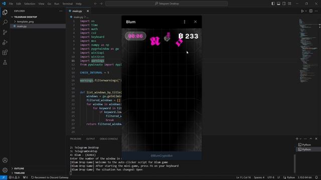 New Blum Drop Game Auto Clicker with Python смотреть онлайн