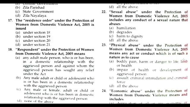 Protection of Women from Domestic Violence Act, 2005 I Important MCQs смотреть онлайн