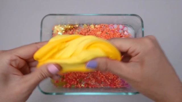 Yellow Octopus Slime! Mixing Eyeshadow And Makeup Into Clear Slime! Satisfying Slime Video ▷ASMR◁
