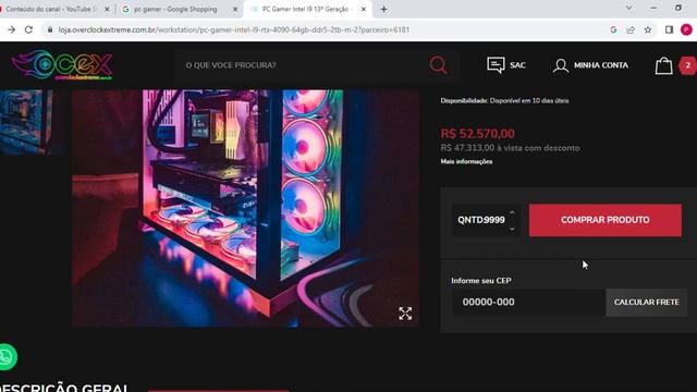 PC Gamer Intel I9 13º Geração Geforce RTX 4090 24Gb 64GB DDR5 4Tb M 2 Gen4 Overclock Extrem смотреть онлайн