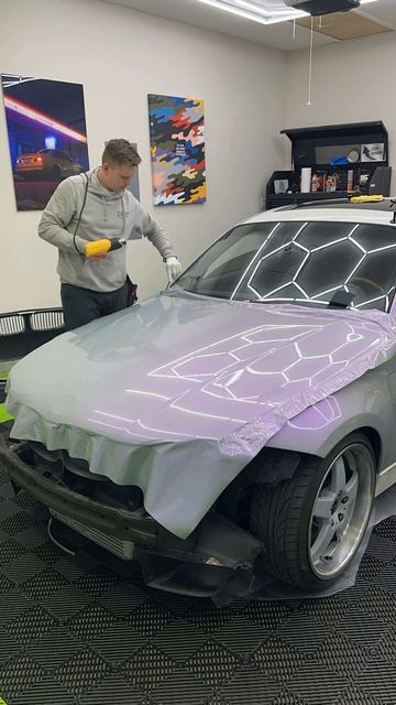 Purple grey metallic 🔥 #carwrap #wrappedcars #bmw #135i #howto #vinylwraps #vinyl смотреть онлайн