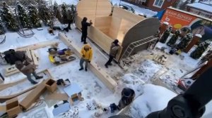 Баня квадро хаус 4х6. Сборка 12 часов за 1 минуту