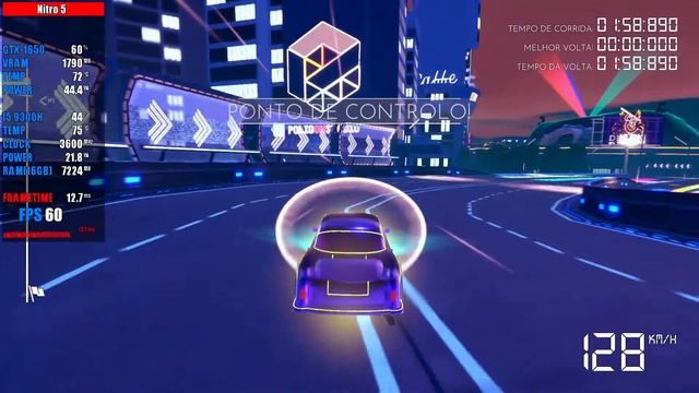 Electro Ride: The Neon Racing Ultra Settings Acer Nitro 5 GTX-1650 i5 9300H 16GB RAM смотреть онлайн