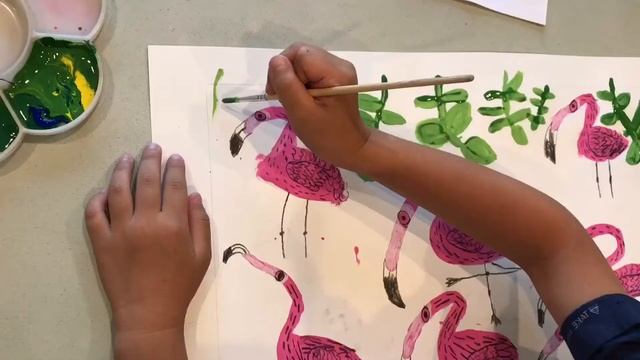 Flamingo - Tempera Painting смотреть онлайн