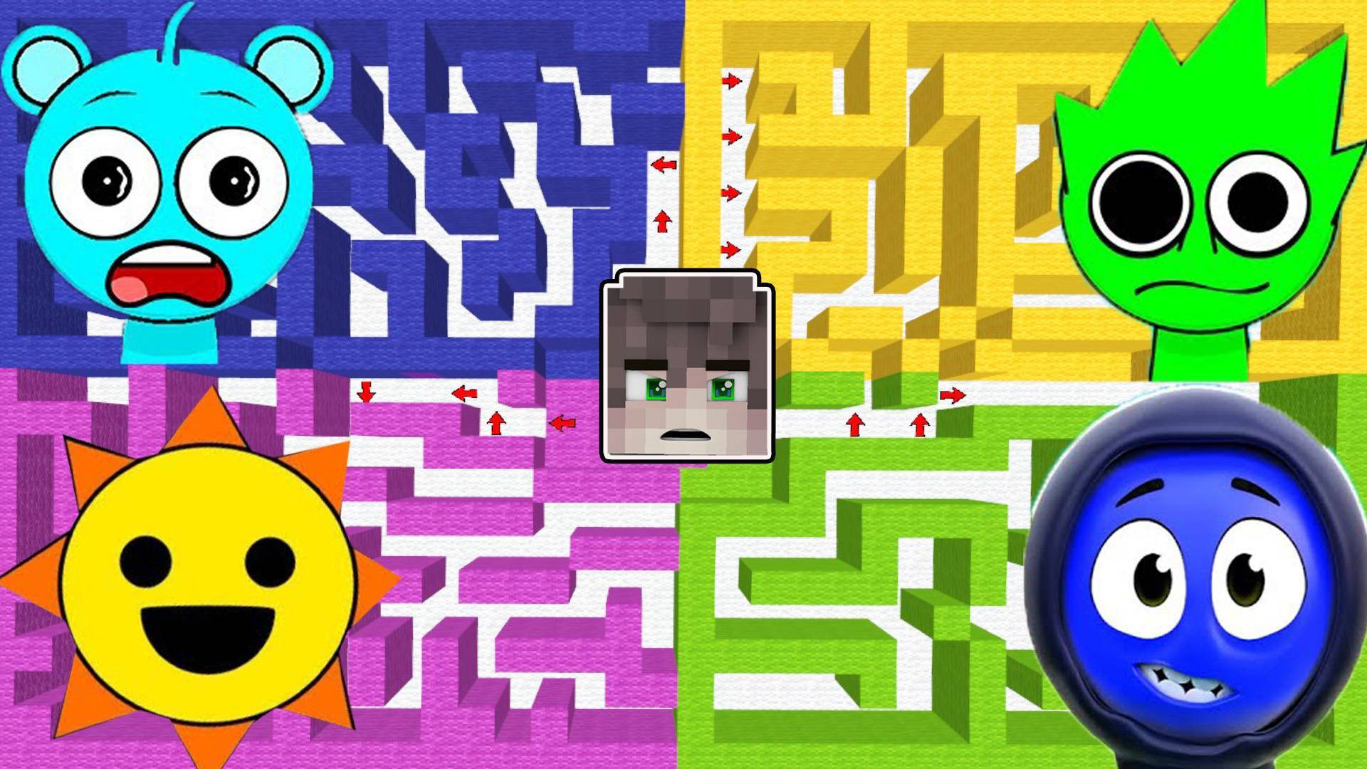 ВЫБЕРИ ПРАВИЛЬНОЕ ИСПЫТАНИЕ ДЛЯ ВЫЖИВАНИЯ ВСЯ СЕМЬЯ СПРУНКИ В МАЙНКРАФТ ЛАБИРИНТ смотреть онлайн