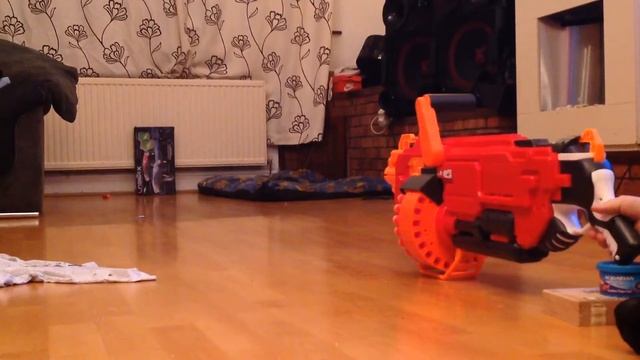 Nerf Mega Mastodon gun attack and review with junior смотреть онлайн