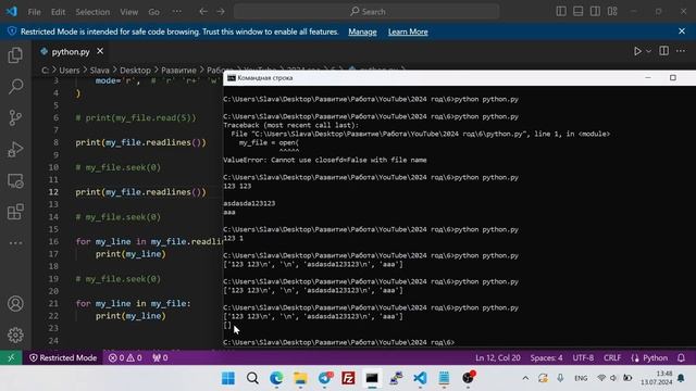 Файлы в Python смотреть онлайн