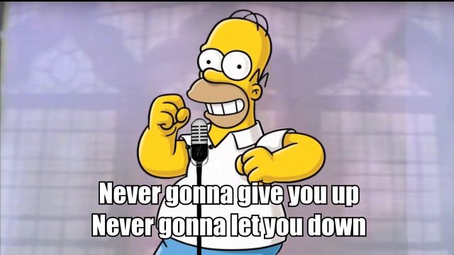 Homero Simpson - Never Gonna Give You Up (IA Cover) смотреть онлайн