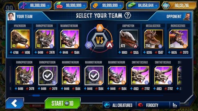 HYAENODON VS AMPHICYON DEFEAT 30 OPPONENTS | JURASSIC WORLD THE GAME