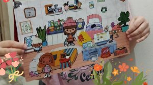 Видео игра toca boca "Обзор квартиры из бумажной toca boca"