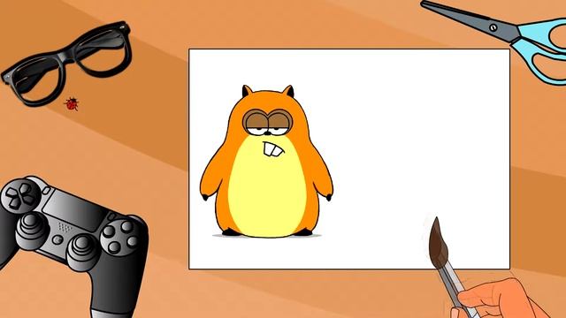 How to draw a cute Hamster. Cartoon for kids. смотреть онлайн