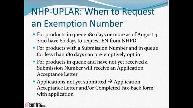 dicentra Inc.'s Unprocessed Product Licence Applications Regulations (UPLAR) Webinar - Part 2.wmv смотреть онлайн
