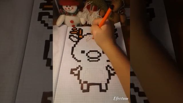 Новорічний олень по клітинках. смотреть онлайн